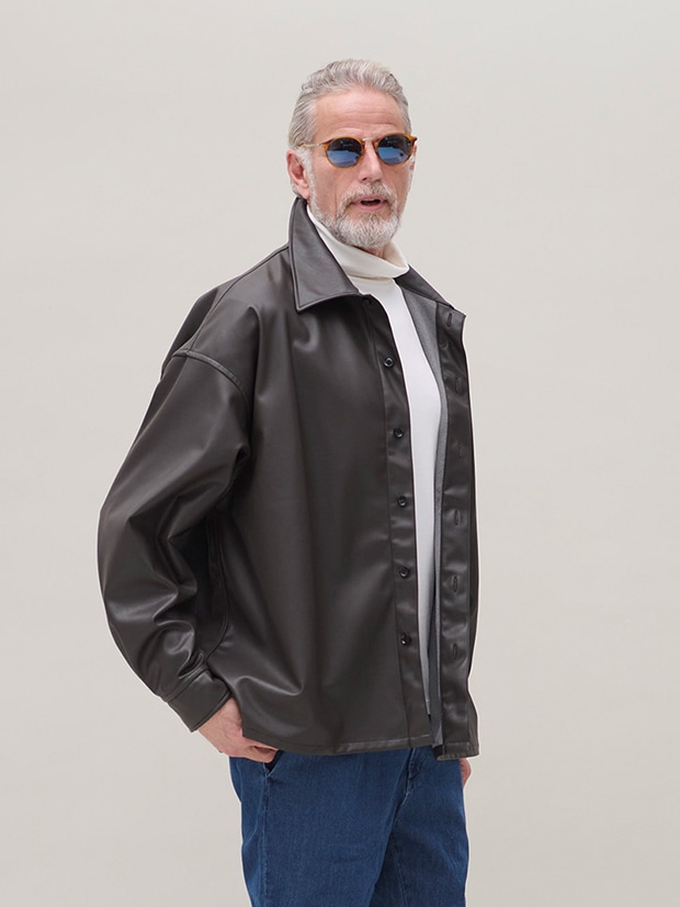 【美品】定価16万　JUN HASHIMOTO ラムレザーシャツ　シワ加工　4 美品】定価16万JUN HASHIMOTO ラムレザーシャツシワ加工4