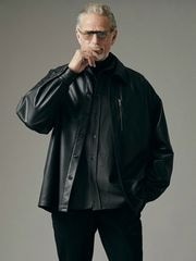 junhashimoto MEGA BIG LEATHER SHIRTS /  BLACK