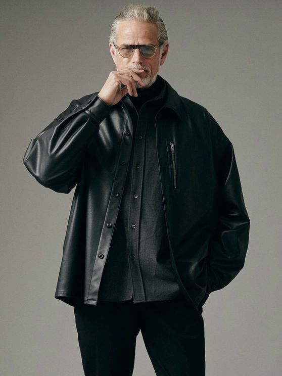 junhashimoto MEGA BIG LEATHER SHIRTS / BLACK | junhashimoto