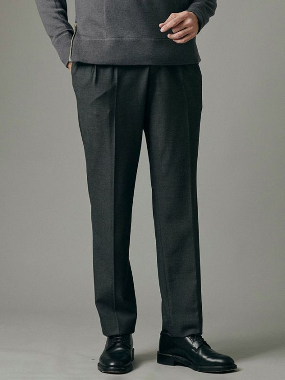 junhashimoto RELAXED 2TUCK PANTS / CHARCOAL