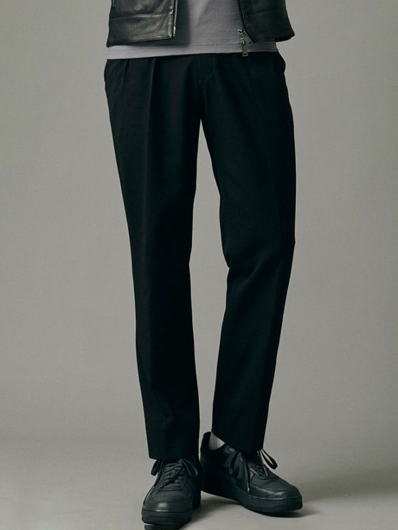 junhashimoto RELAXED 2TUCK PANTS / BLACK