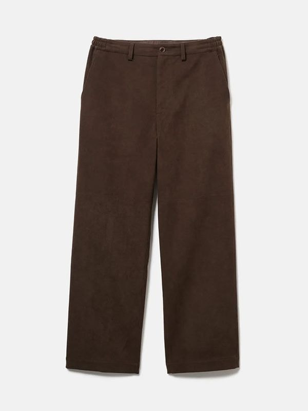 SeaGreen ECO SUEDE LOOSE PANTS / BROWN
