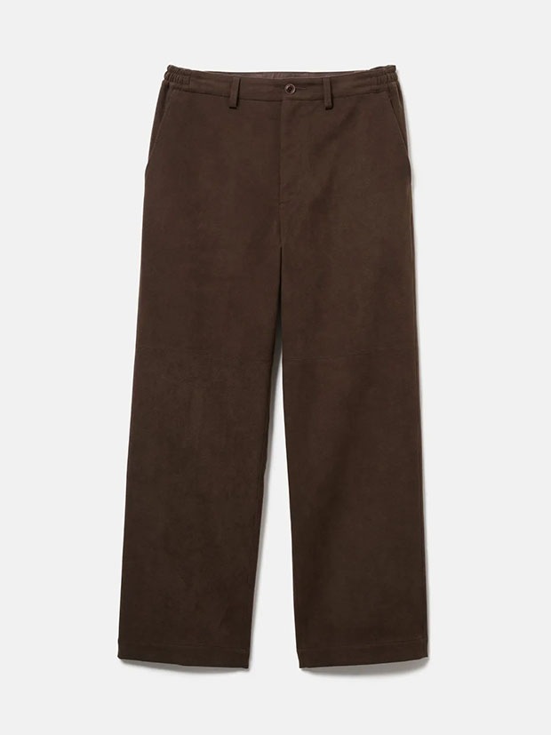 SeaGreen ECO SUEDE LOOSE PANTS / BROWN