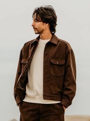 SeaGreen ECO SUEDE TRACKER JACKET / BROWN