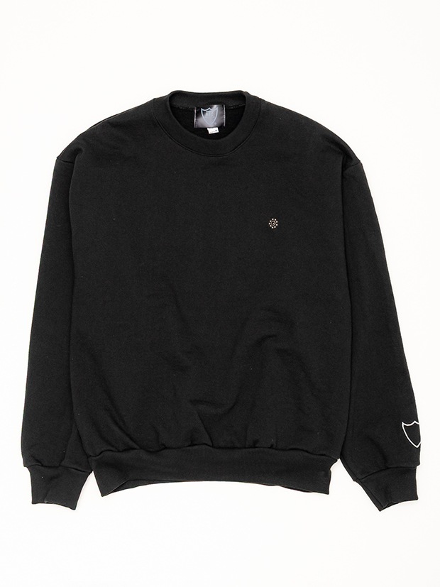 HTC SWEAT SHIRT #LAAP FLOWER STONE CREW / BLACK