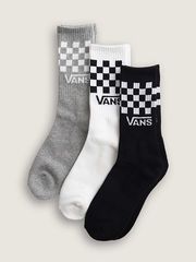 VANS CLASSIC CHECK CREW 3P SOX / BLACK/WHITE