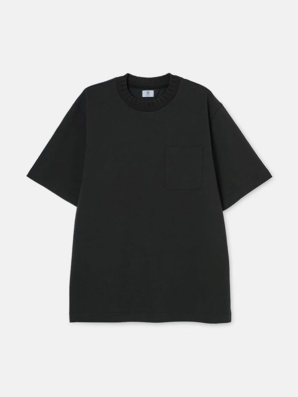 SeaGreen KNIT RIB T-SHIRT / BLACK