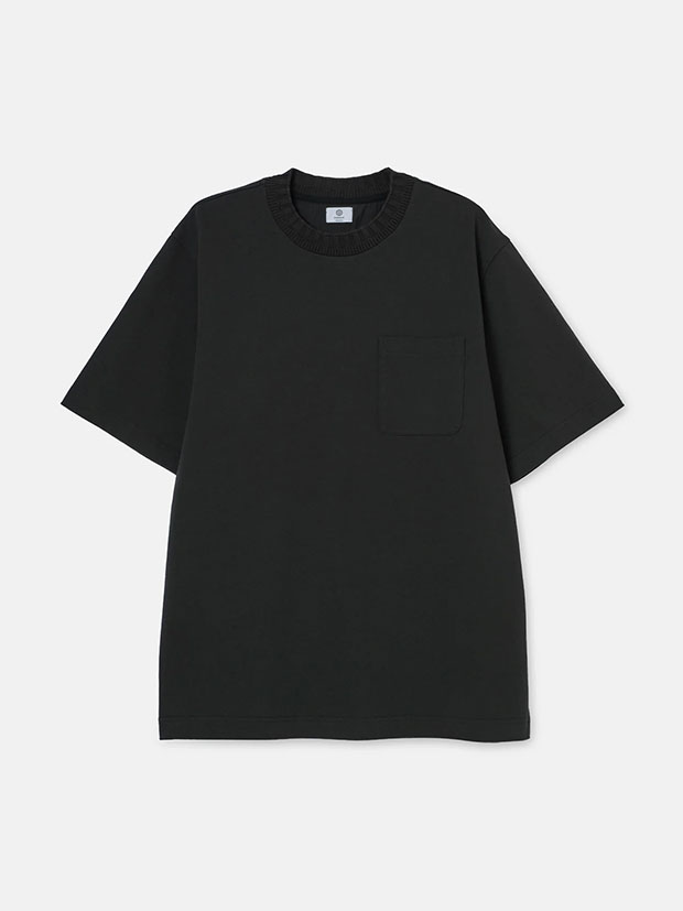 SeaGreen KNIT RIB T-SHIRT / BLACK