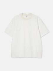 SeaGreen KNIT RIB T-SHIRT / WHITE