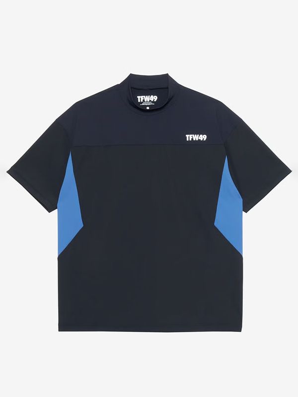 TFW49 WIDE SHORT SLEEVE MOCKNECK / BLACK
