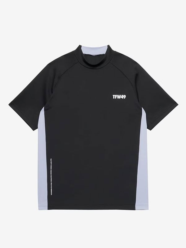 TFW49 SIDE PANEL SHORT SLEEVE MOCKNECK / BLACK