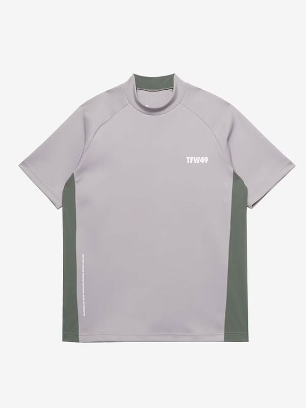 TFW49 SIDE PANEL SHORT SLEEVE MOCKNECK / GREY