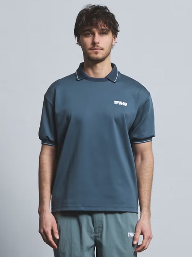 TFW49 SS POLO / CHARCOAL/NAVY