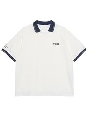 TFW49 SS POLO / OFF WHITE/NAVY