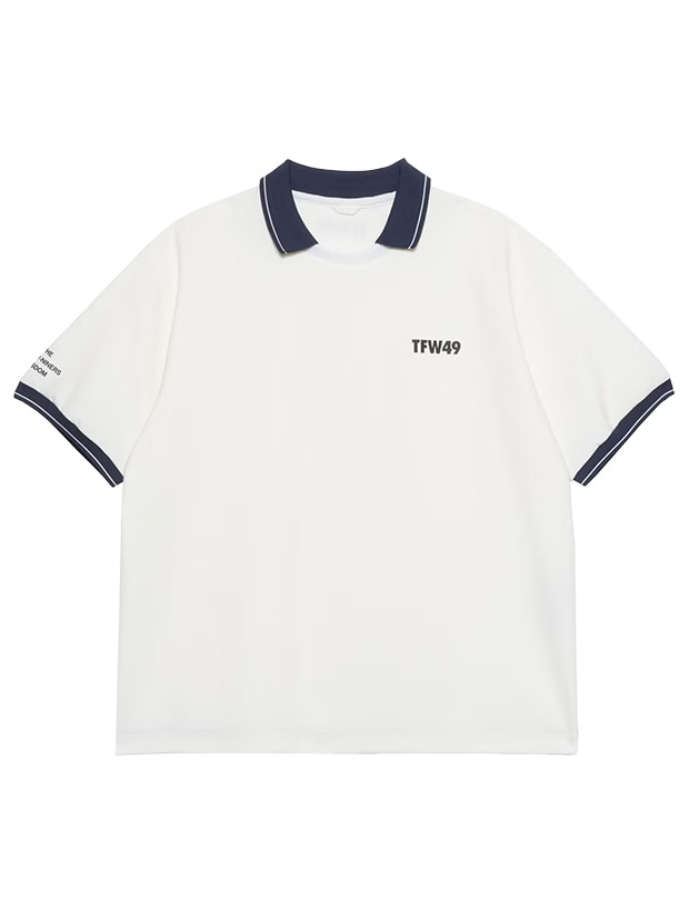 TFW49 SS POLO / OFF WHITE/NAVY