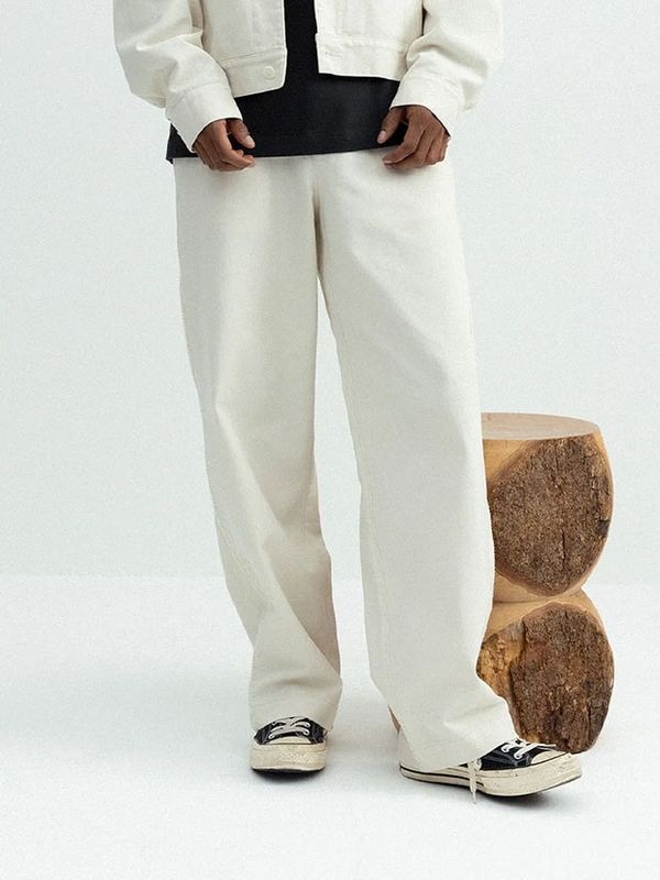 SeaGreen TWILL LOOSE PANTS / IVORY