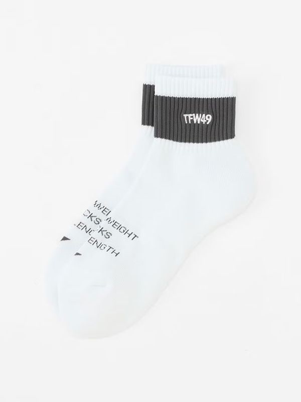 TFW49 SHORT SOX ver2 / WHITE x CHARCOAL