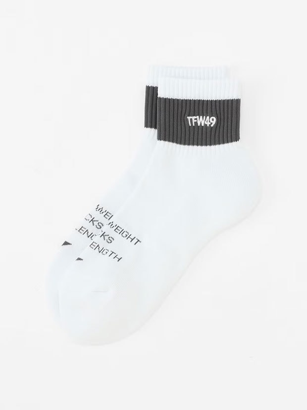 TFW49 SHORT SOX ver2 / WHITE x CHARCOAL