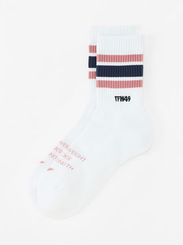 TFW49 MIDIUM LINE SOX / WHITE x PINK