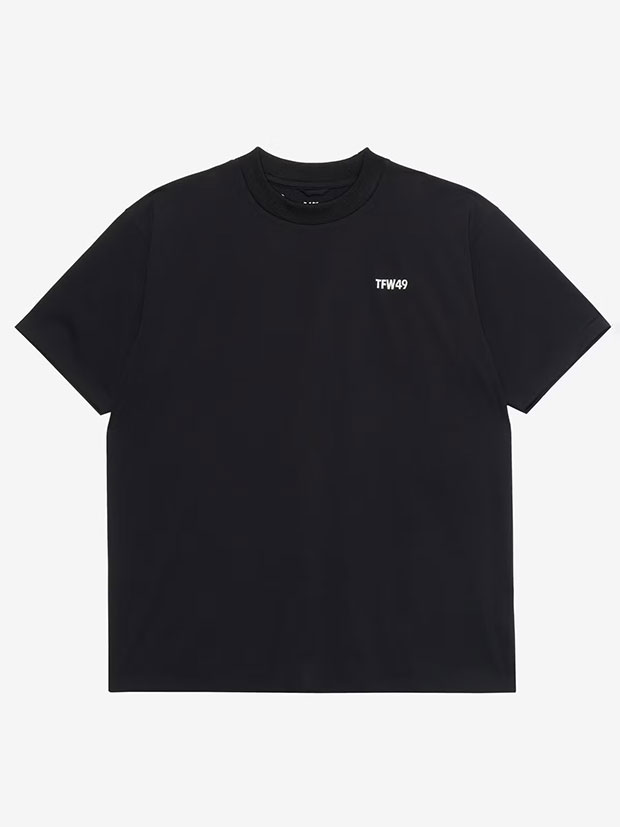 TFW49 HI-NECK SHORT SLEEVE T / BLACK