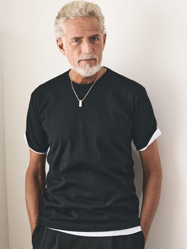 junhashimoto LAYERED PACK TEE / BLACK x WHITE