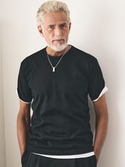 junhashimoto LAYERED PACK TEE / BLACK x WHITE
