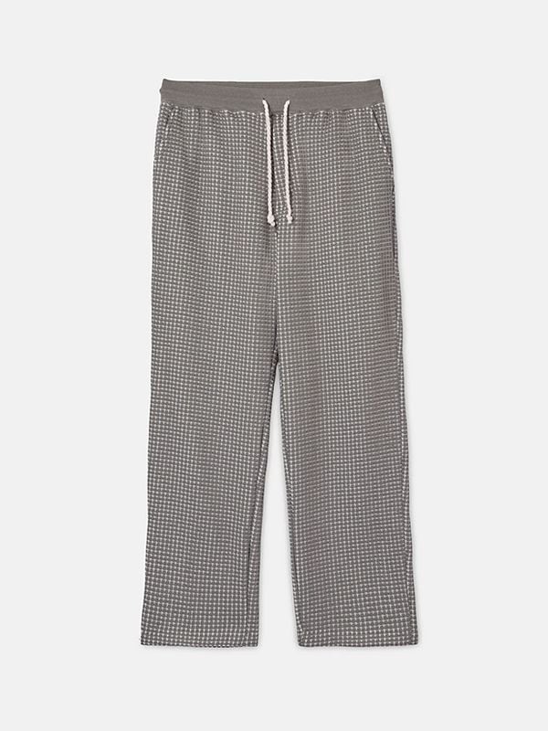 Seagreen ONI WAFFLE STRAIGHT PANTS / GREIGE