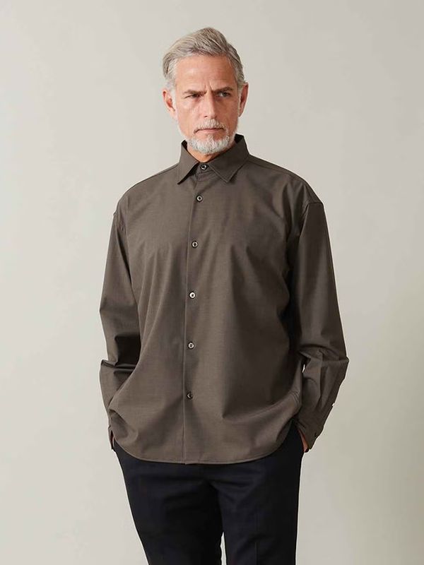 junhashimoto COMFORT BIG SHIRT / BROWN