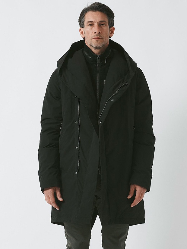 junhashimoto WRAP DOWN COAT / BLACK