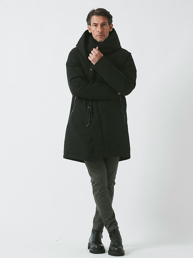 junhashimoto WRAP DOWN COAT / BLACK