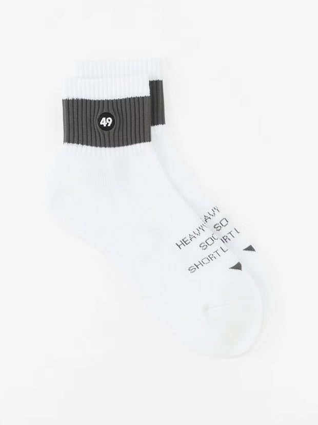 TFW49 SHORT SOX ver2 / WHITE x CHARCOAL