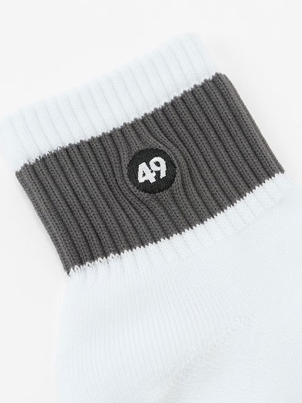 TFW49 SHORT SOX ver2 / WHITE x CHARCOAL