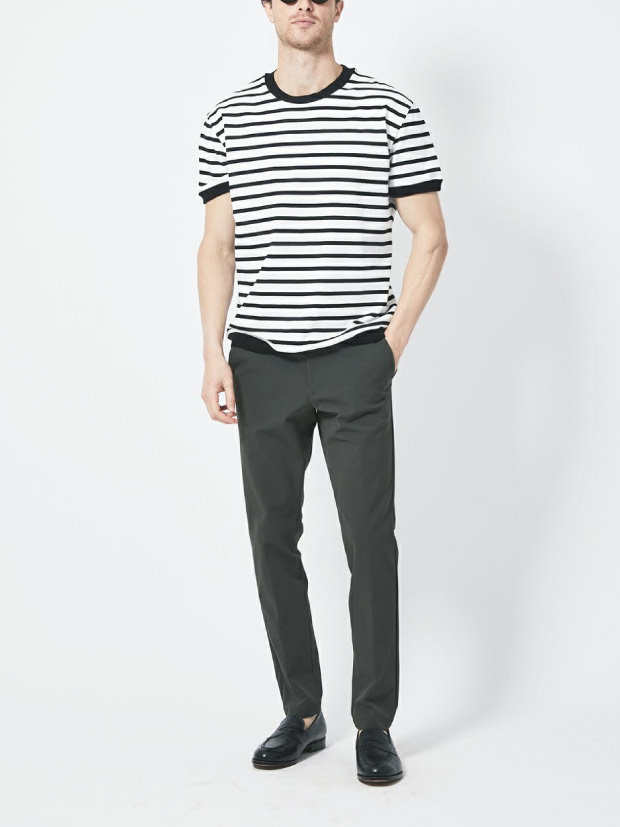 junhashimoto CU18STRIPE CREW NECK / BKxWH