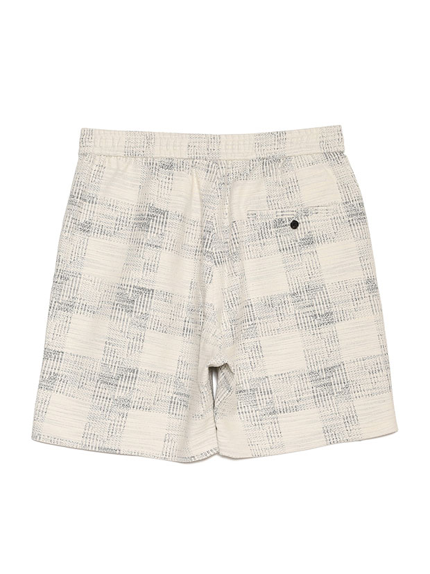 SeaGreen SLAB YARN CHECK SHORTS / GRAY