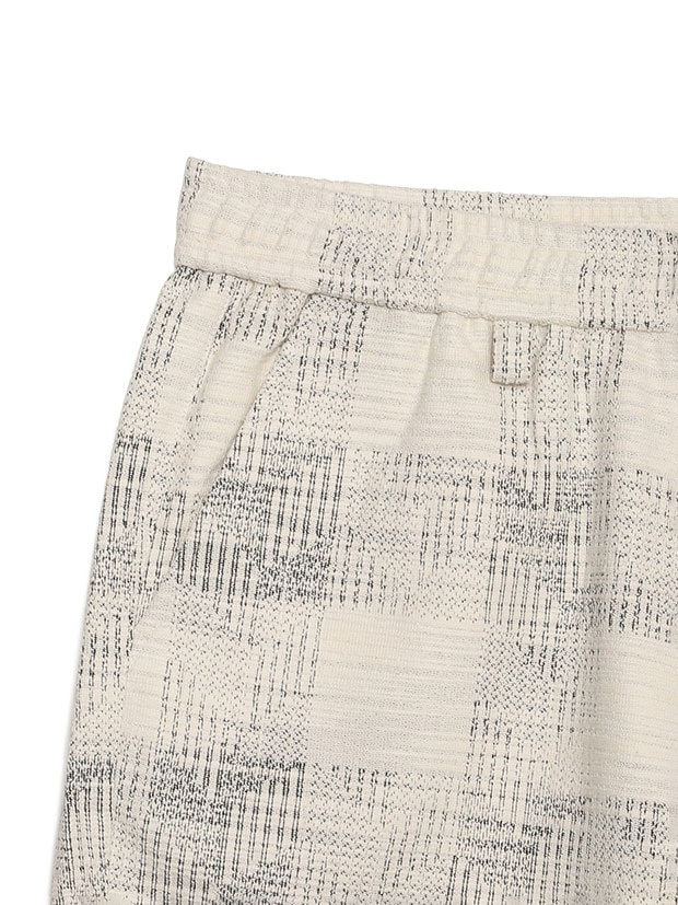 SeaGreen SLAB YARN CHECK SHORTS / GRAY