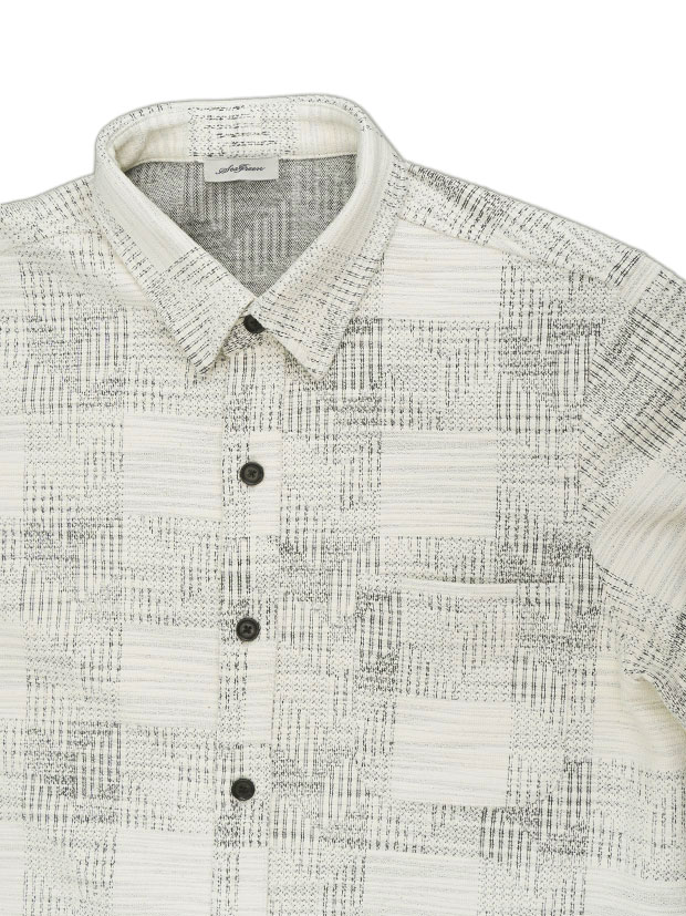 SeaGreen  SLAB YARN CHECK S/S SHIRT / GRAY