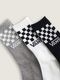 VANS CLASSIC CHECK CREW 3P SOX / BLACK/WHITE