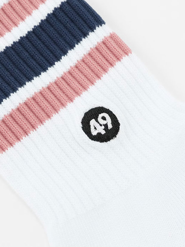 TFW49 MIDIUM LINE SOX / WHITE x PINK