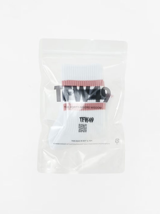 TFW49 MIDIUM LINE SOX / WHITE x PINK