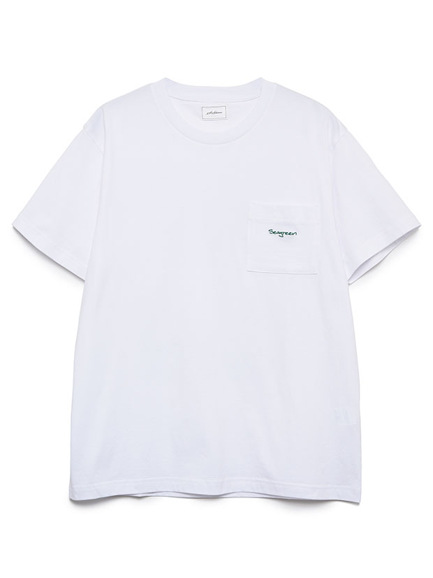 SeaGreen  40/2 SOFT JERSEY T-SHIRT / WHITE