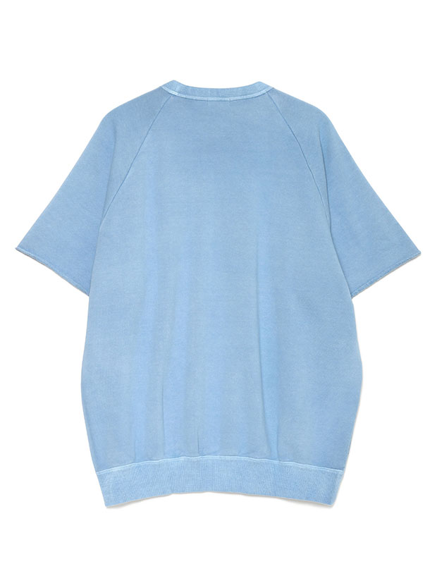 SeaGreen  GARMENT DYED COTTON FLEECE T-SHIRT / BLUE