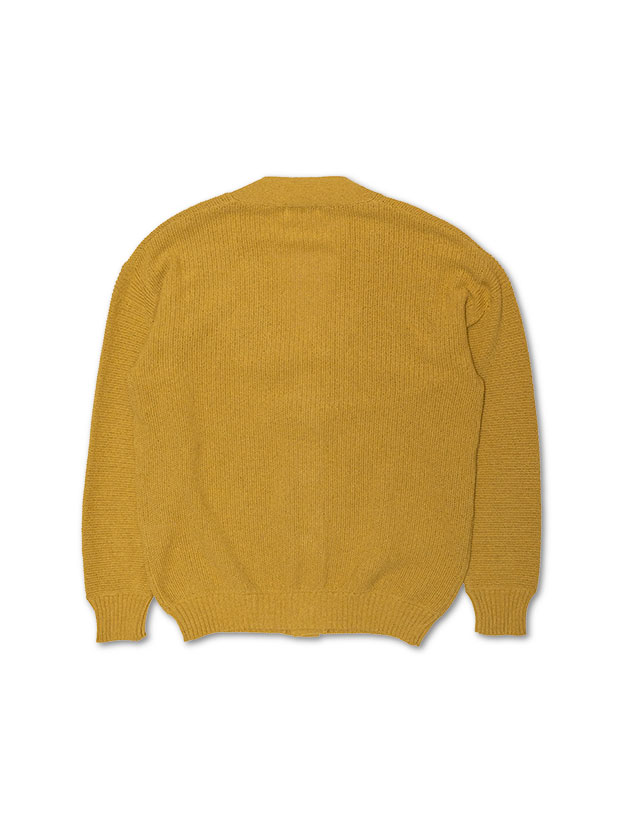 SeaGreen MOSS STITCH KNIT CARDIGAN / MUSTARD