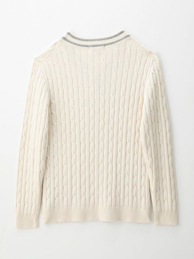 1PIU1UGUALE3 TILDEN KNIT / WHITE/L.GRAY