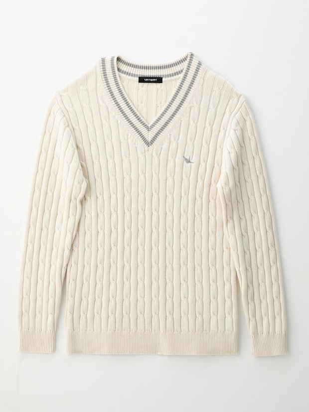 1PIU1UGUALE3 TILDEN KNIT / WHITE/L.GRAY