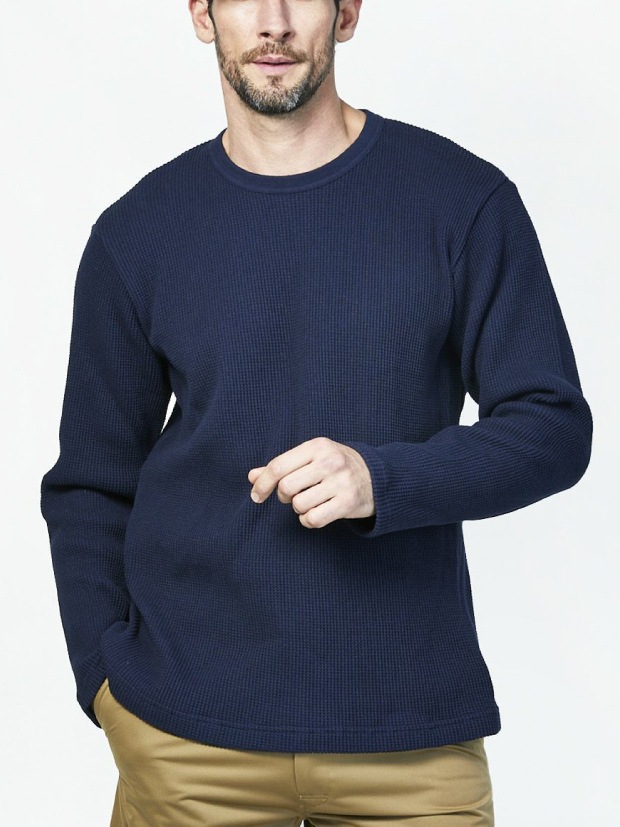 junhashimoto OVER SIZE WAFFLE T / NAVY