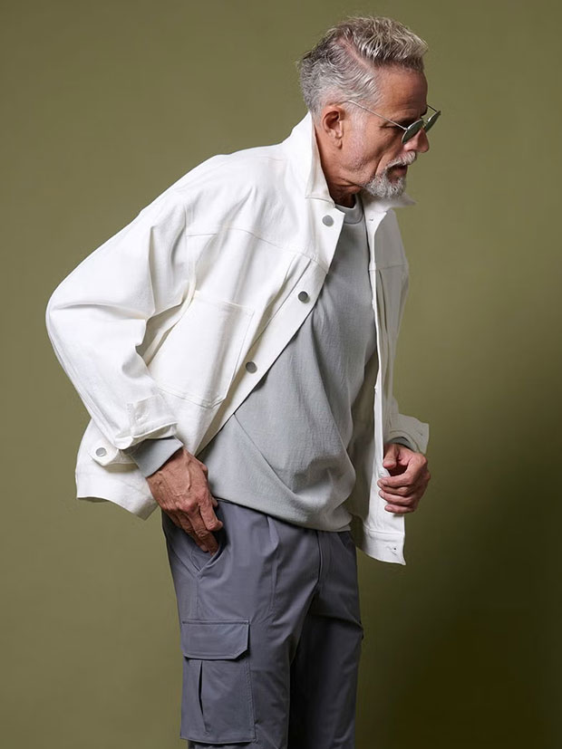 junhashimoto DROP SHOULDER DENIM / WHITE