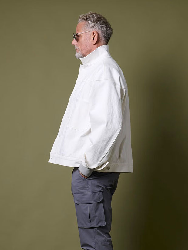 junhashimoto DROP SHOULDER DENIM / WHITE