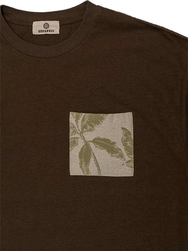 SeaGreen RECYCLE COTTON POCKET T-SHIRTS / OLIVE