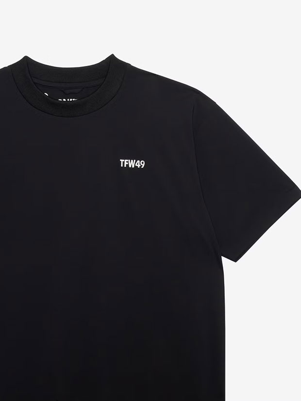 TFW49 HI-NECK SHORT SLEEVE T / BLACK
