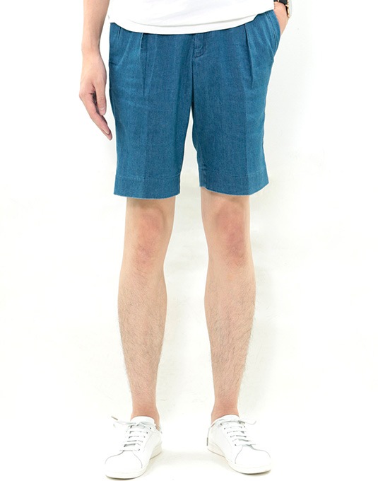 junhashimoto 2TUCK SHORTS BLUE